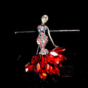 Broches de sirena con diamantes de imitación para mujer, broche de cristal para fiesta de boda, regalo, pano de decoración de fiesta, sereia - Product Image 4