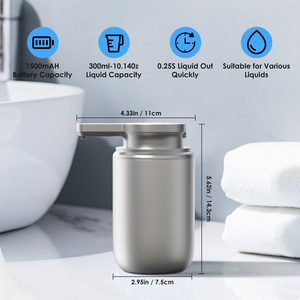 Nouveau distributeur de savon mural pour cuisine, 300 ml, en acier inoxydable, distributeur de savon automatique sans contact, distributeur de savon pour évier de cuisine - Product Image 3