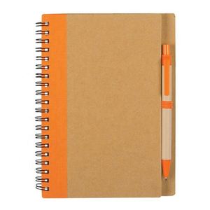 สมุดโน้ตแบบสันเกลียวพร้อมปากกา ชุดของขวัญรักษ์โลก ปกกระดาษคราฟท์ สมุดบันทึกแบบมีเส้น พิมพ์ลายด้วย UV สำหรับจดบันทึก ชุดของขวัญส่งเสริมการขาย - Product Image 4