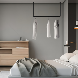 Loft industriel <span class=keywords><strong>Pamo</strong></span> Porte-vêtements mural Robuste Conduites d'eau Armoire de plain-pied pour chambre à coucher Bain pour affichage de bijoux Cuisine - Product Image 1