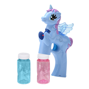 Pistola de Burbujas Unicornio con Luz y Sonido y Botellas de Solución para Burbujas, Juguete Divertido para Niños, Juego al Aire Libre, Regalo de Verano para Niñas y Niños - Product Image 2