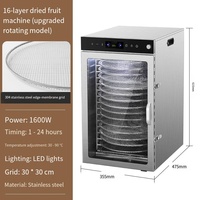16 Laags Intelligente Automatische Fruitdroogmachine Thuis Commercieel Touchscreen Roterend Fruit Groenten Vlees Voedsel