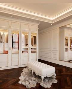 ชุดเฟอร์นิเจอร์ห้องนอนทำจากไม้ขนาดใหญ่ตู้เสื้อผ้าอลูมิเนียมไม้เนื้อแข็งที่เก็บของได้ตามต้องการ - Product Image 1