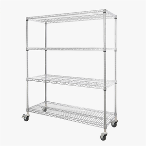 Metal Shelf Metal Wire Shelf Heavy Duty 4 Tiers Powder Coated Metal Storage Wire Shelf Wire Rack Shelving 610x1220x1800mm