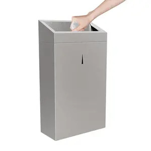 Grosir tempat sampah Nordik Dapur besi tahan karat untuk Hotel kamar mandi tempat sampah logam 30L