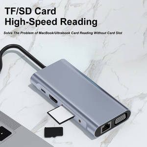 11-en-1 <span class=keywords><strong>usb</strong></span> <span class=keywords><strong>c</strong></span> hub gigabit ethernet 1000Mbps ty pe-<span class=keywords><strong>c</strong></span> vers hdmi-compatible vga 1000m rj45 pd 100w <span class=keywords><strong>usb</strong></span> 3.0 hub multiport Type <span class=keywords><strong>C</strong></span> HUB - Product Image 3