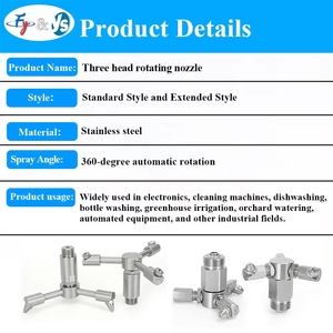 Ugello Rotante Premium a 360° per Pulizia Serbatoi, Ugello Spray ad Alta Pressione in Acciaio Inox da 1/2 Pollice - Product Image 4