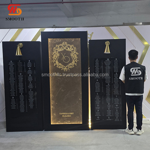 การตกแต่งฉากหลังในโรงแรมแบบปรับได้อย่างราบรื่นป้ายต้อนรับสีขาวดำสำหรับงานแต่งงาน - Product Image 2