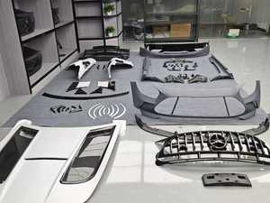 Kit de carrocería de carbono seco + PP para <span class=keywords><strong>Mercedes</strong></span> Benz AMG GT GTS <span class=keywords><strong>GTR</strong></span> actualización negro Serie coche parachoques capó Spoiler guardabarros rejilla ajuste perfecto - Product Image 2