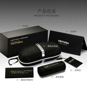 Veithdia Eyeglasses Case Zipper Closure Spring 2021 Model <b>For</b> Eyewear Accessories - Product Image 2