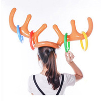 Jouet gonflable de lancer d'anneau de chapeau de bois de fête de Noël de PVC