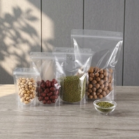 Pochette autoportante transparente épaissie réutilisable avec fermeture éclair, de qualité alimentaire, résistante à l'humidité et imperméable pour le stockage de feuilles de thé, noix, lait et aliments pour animaux de compagnie