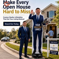 Sky Dancer Gonflable Personnalisé Visage Humain, Publicitaire pour Agents Immobiliers, pour Visite Immobilière, Modèle Homme Ondulant