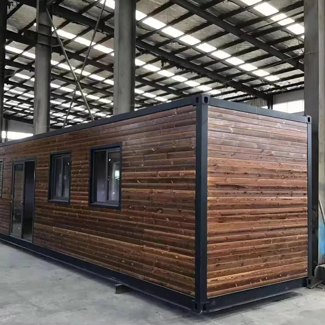 Casa contenedor prefabricada de madera, 40 pies