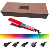 Lisseur de cheveux en titane 450F avec écran tactile LCD, chauffage MCH, température réglable, verrouillage anti-frisottis, cadeau