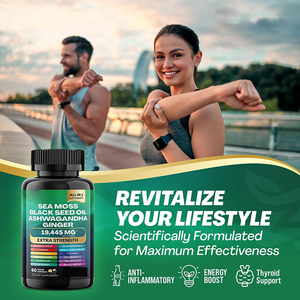 Cápsulas <span class=keywords><strong>de</strong></span> musgo <span class=keywords><strong>de</strong></span> mar todo en 1, suplemento herbal <span class=keywords><strong>de</strong></span> seamoss con aceite <span class=keywords><strong>de</strong></span> semilla negra, Ashwagandha <span class=keywords><strong>jengibre</strong></span>, soporte inmunológico para adultos - Product Image 3