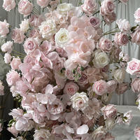 Panneau d'arche de fleurs artificielles en soie rose imprimé numériquement, longueur 4 pieds, modèle Unique FA-10, pour toile de fond de mariage, vente en gros de luxe