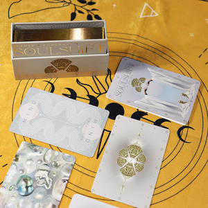 Carta de <span class=keywords><strong>Tarot</strong></span> de la diosa del oráculo impresa con logotipo personalizado para guía de cinta de lámina de oro empaquetada en cartón de arte hecho de material de papel duradero - Product Image 5