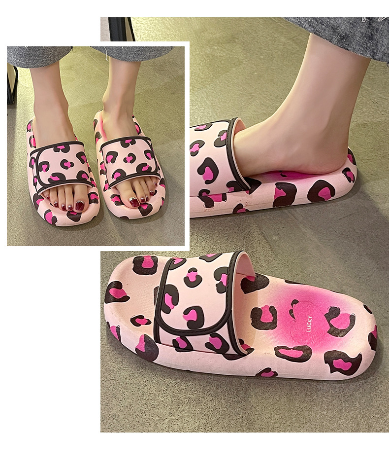 New Leopard Print Slipper Thick Sole Home Slippers Fashion Soft Non-slip Sandals Women