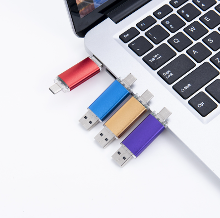 Hot Sale HXQ HXQ015 2-in-1 OTG USB 2.0 & Type-C 128GB/64GB/32GB/16GB/8GB/4GB Metal USB Flash Drive for Android PC New