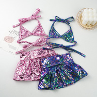 Ensemble de bikini de plage pour animaux de compagnie de style dessin animé classique pour chiens et chats, été frais, polyester écologique, maillot de bain imprimé Teddy personnalisé