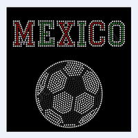 Ballon de football Mexique, transfert de strass, design personnalisé, vente en gros