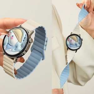 สายนาฬิกาซิลิโคนแม่เหล็กแบบสองสี Upro สำหรับ Huawei GT6 GT5 Samsung Galaxy Watch 7 6 5 4 สายแบบสปอร์ต ขนาด 14 มม.-22 มม. - Product Image 5
