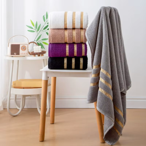 Serviette <span class=keywords><strong>de</strong></span> <span class=keywords><strong>toilette</strong></span> <span class=keywords><strong>de</strong></span> luxe haut <span class=keywords><strong>de</strong></span> gamme 100% coton, très absorbante, douce, couleur unie, élégante, pour le bain et le visage, séchage rapide - Product Image 2