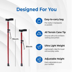Bastón de Senderismo Plegable de 3 Secciones, Ajustable, de Aleación de Aluminio, con Punta de Goma, Capacidad de 150 lb, para Trekking y Camping, Venta al Por Mayor - Product Image 2