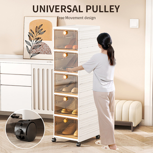 Bán buôn đa chức năng có thể gập lại hộp lưu trữ có thể tháo rời hộp giày 3/4/5 lớp tủ trưng bày tủ quần áo giá - Product Image 6