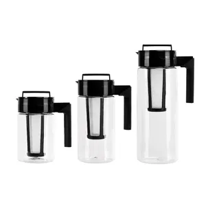 Fathers Day Hot Selling Airtight Glass Cold Brew Iced Coffee Fruit Tea Set Carafe Maker Pitcher Pot with Stainless Steel Filter