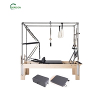 Gericon Pilates Reformer avec combinaison trapèze complète Pilates Studio Machine Solid Wood Fitness