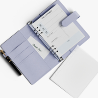 Vente en gros A6 Couverture de carnet de voyage personnalisée Pantone & Deboss 6 anneaux en cuir PU reliure à feuilles mobiles taille A5
