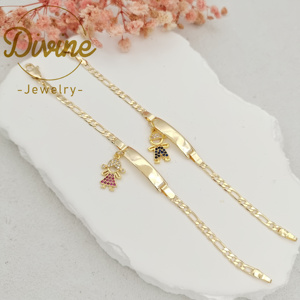Bracelet pour bébé garçon de haute qualité, plaqué or 14 carats, bracelet figaro, vente chaude, bracelet DIY pour enfants, cadeaux pour la fête des enfants - Product Image 4