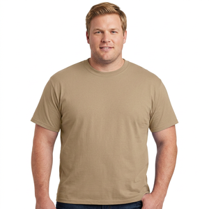Camiseta de algodón de manga corta con cuello redondo y color azul sólido para hombre, estilo casual, tejido jersey. - Product Image 1