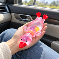 Jouet à presser en forme de canard mignon, rempli de vaseline, avec des perles colorées
