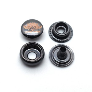 <strong>Custom</strong> 8/10/12.5/15mm Logo Nickel-Free Plating Round Shank <strong>Snap</strong> <strong>Buttons</strong> for Handbag - Product Image 4