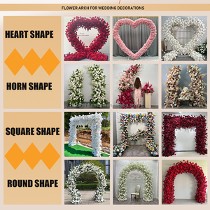 7ft 8ft Blush artificiale rosa fiore arco sullo sfondo a forma di <span class=keywords><strong>cuore</strong></span> rose di seta sfondo di fiori per la proposta di matrimonio - Product Image 5
