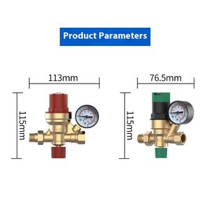 Regulador de presión de agua ajustable sin plomo de latón de presión de agua de alta calidad con manómetro - Product Image 4