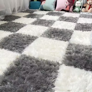 Tapis en laine en gros pour chambre à coucher, tapis à poils longs, tapis de chevet pour lit double, tapis mignon pour fille, lavable, design moderne - Product Image 3