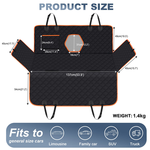 Funda Impermeable Acolchada para Asiento de Coche para Perros, Diseño a Rayas Azul Marino, Rosa y Gris, Rectangular, Protector de Asiento Trasero para Mascotas - Product Image 5