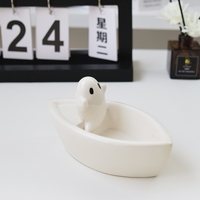 BESTCERA Halloween Keramik Schiffs förmiger Ghost Kerzenhalter Spooky Nautical Decor Haunted Ghost Ship Tisch Herzstück