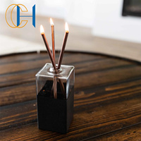 C & H pot de bougie en béton récipients de bougie en ciment de luxe pour toujours pot de conteneur de bougie de longue durée avec couvercle en bois vide