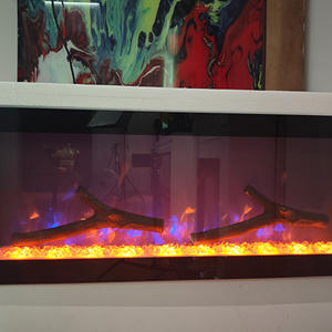 Chimenea electrónica con llama simulada y <span class=keywords><strong>leña</strong></span>, gabinete de calefacción y decoración, estilo europeo personalizado incorporado para - Product Image 3