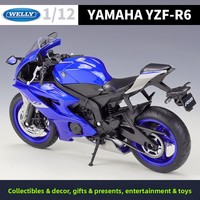 WELLY 1:12 Modèle de moto Yamaha en alliage métallique pour garçons, jouet moulé sous pression, moto de simulation articulée pour collectionneurs, cadeau, vente en gros