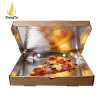 Boîte d'emballage carrée aseptique personnalisée pour pizza avec carton ondulé et doublure en aluminium pour la livraison de nourriture, les plats à emporter et l'utilisation en restaurant