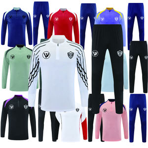 最新俱乐部男子足球运动服2025足球运动服批发足球运动服半拉链品牌俱乐部标志 - Product Image 1