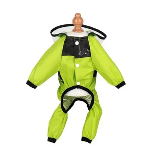 Toda la temporada mascota perro <span class=keywords><strong>Cara</strong></span> color fluorescente impermeable PU diseñador impermeable resistente al agua <span class=keywords><strong>mono</strong></span> chaqueta impermeable con capucha - Product Image 1