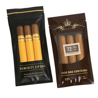 Sachet d'emballage personnalisé en plastique pour cigares, refermable avec fermeture éclair, barrière anti-humidité, pochette plate thermoscellable pour rouleaux de feuilles