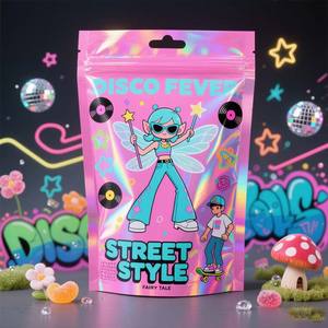 Pochette debout découpée à l'emporte-pièce avec fermeture à glissière à l'épreuve des enfants-Sacs en mylar imprimés personnalisés Feuille d'aluminium pour les collations aux fruits secs Sushi Jelly - Product Image 2